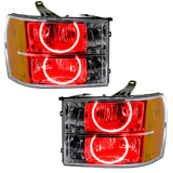 SMD Pre-Assembled Headlights, Round Ring Design, Red