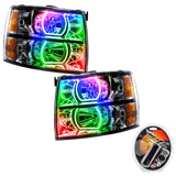 SMD Pre-Assembled Headlights, Black Bezel, Square Style, ColorSHIFT