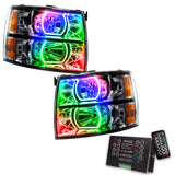 SMD Pre-Assembled Headlights, Black Bezel, Square Style, ColorSHIFT(tm) 2.0