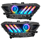 2015-2017 Ford Mustang Dynamic RGB+A Pre-Assembled Headlights - Black Edition