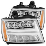 LED Projector Headlights Plank Style Design Chrome