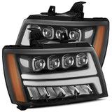 LED Projector Headlights Plank Style Design Gloss Black