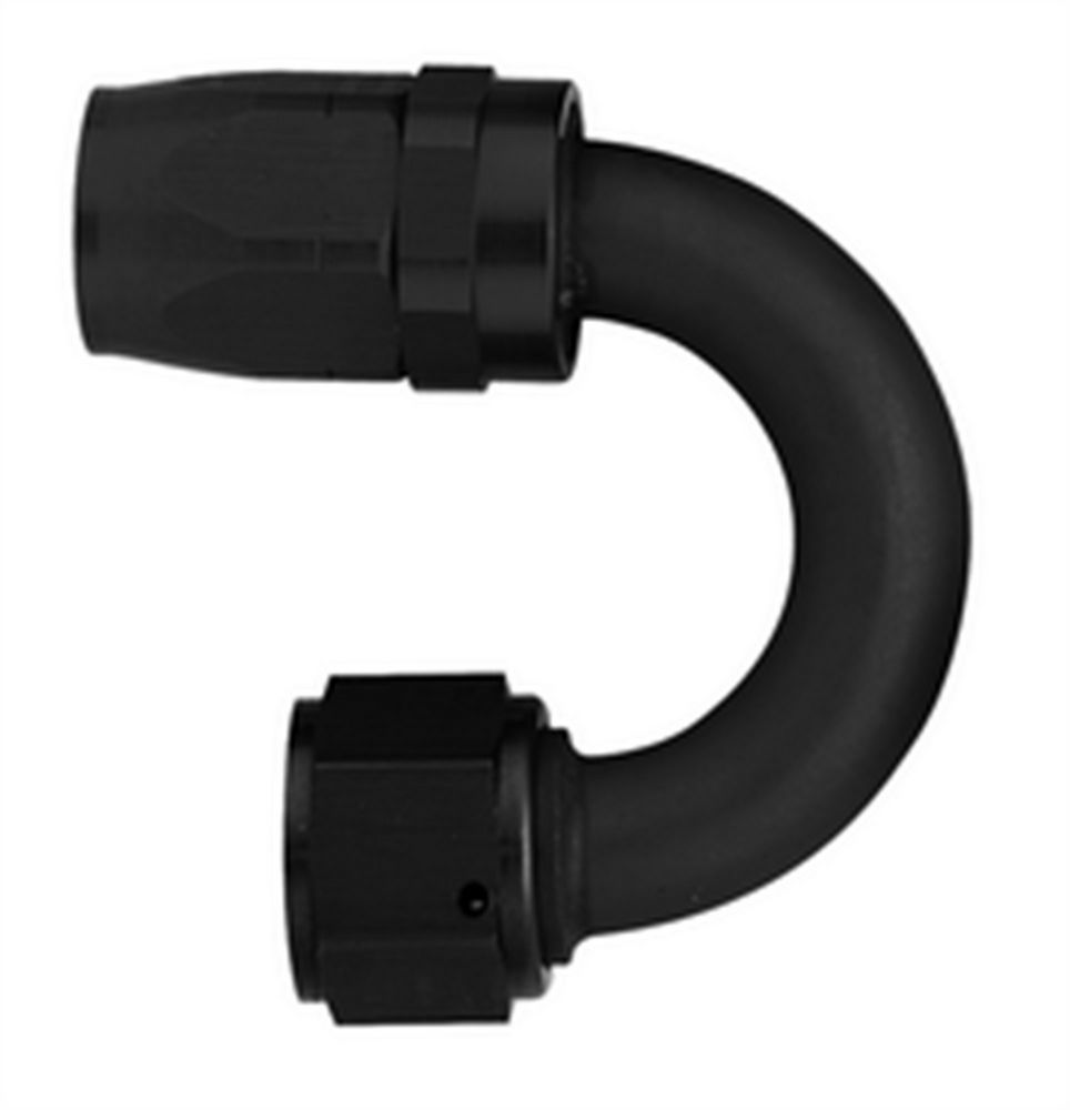 #8 180 Deg Hose End Black