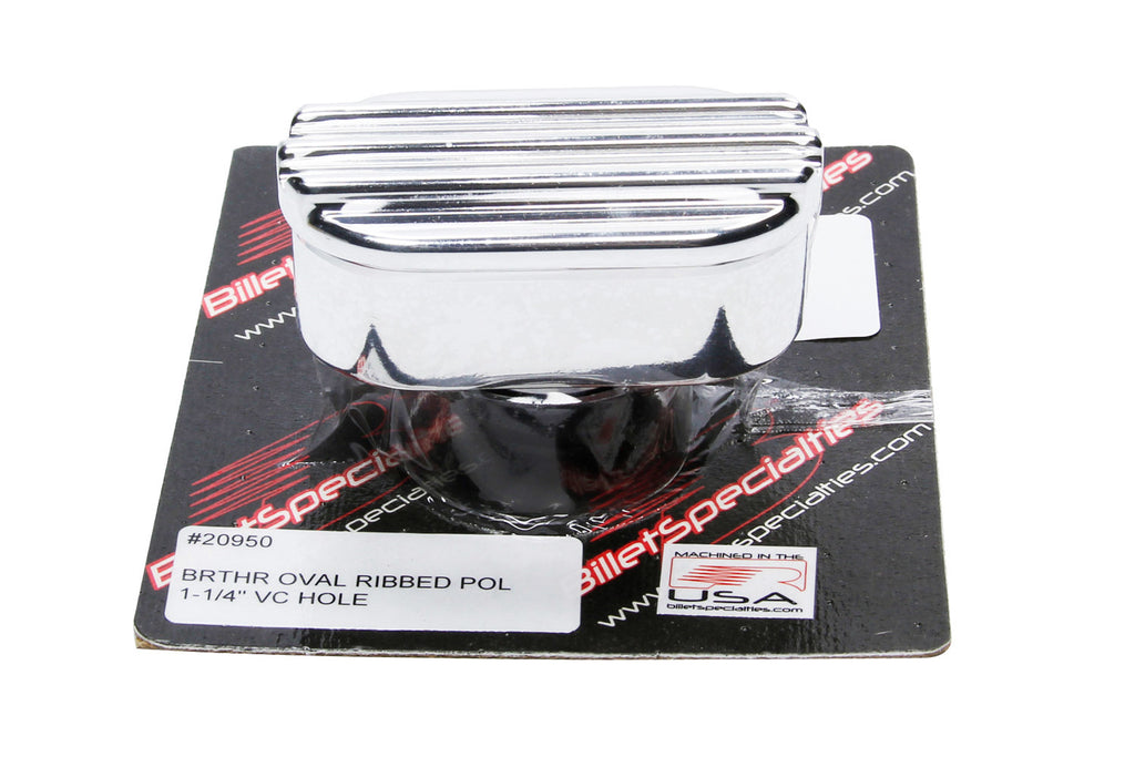 Billet Breather Oval Ribbed 1-1/4in VC Hole