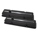 Valve Cover SBC Short Streamline Black/Polishd