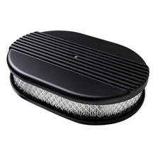 Load image into Gallery viewer, Air Cleaner Small Oval Ribbed Black