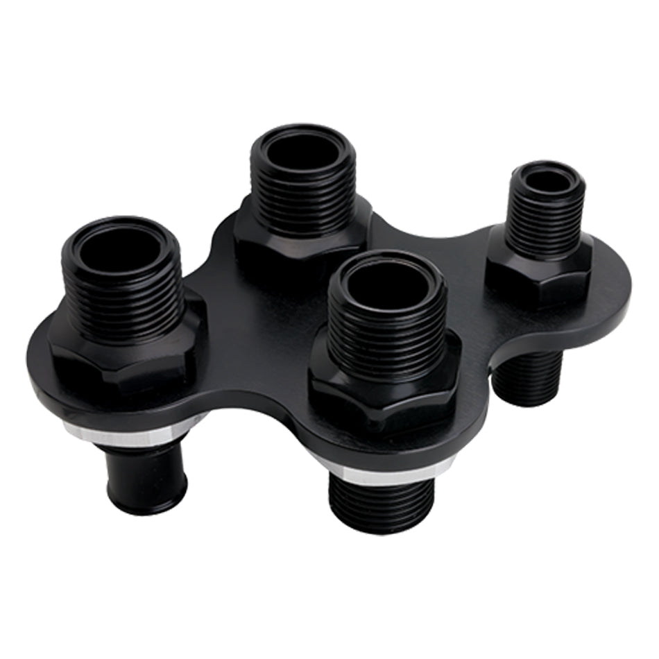 A/C & Heat Bulkhead Push On 4-Port Black