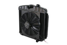 Load image into Gallery viewer, Radiator w/Fans 55-57 Chevy LS Auto Trans Blk