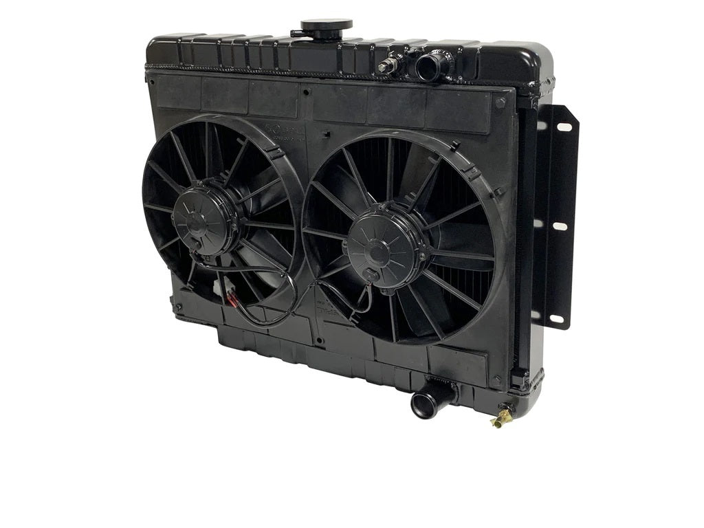 Radiator w/Fans Impala LS 59-64 Man Trans Blk