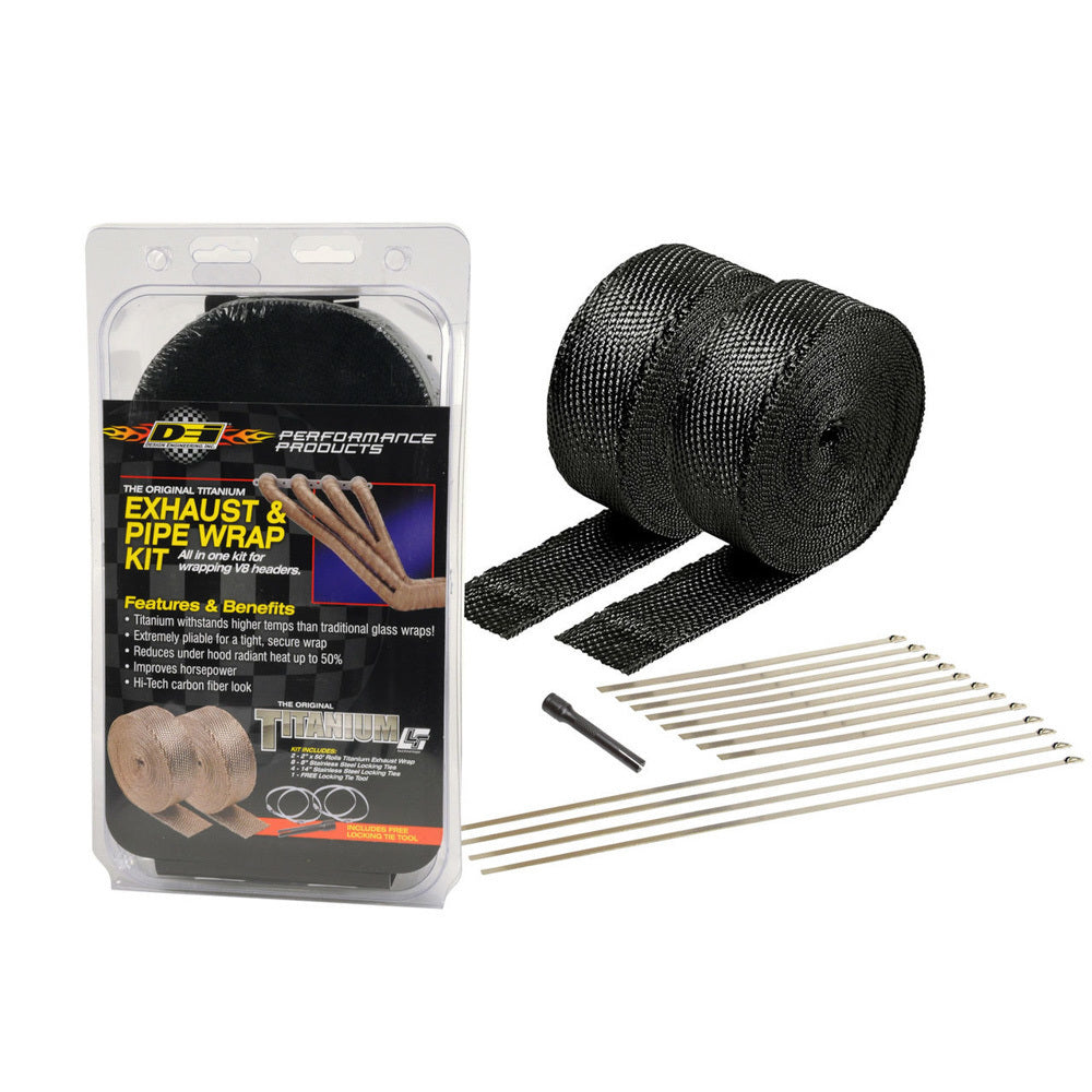 Exhaust & Pipe Wrap Kit Black Titanium