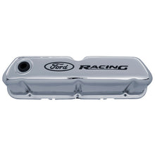 Load image into Gallery viewer, Chrome Steel Valve Cover Set w/Ford Racing Logo