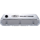 Chrome Steel Valve Cover Set w/Mustang Logo