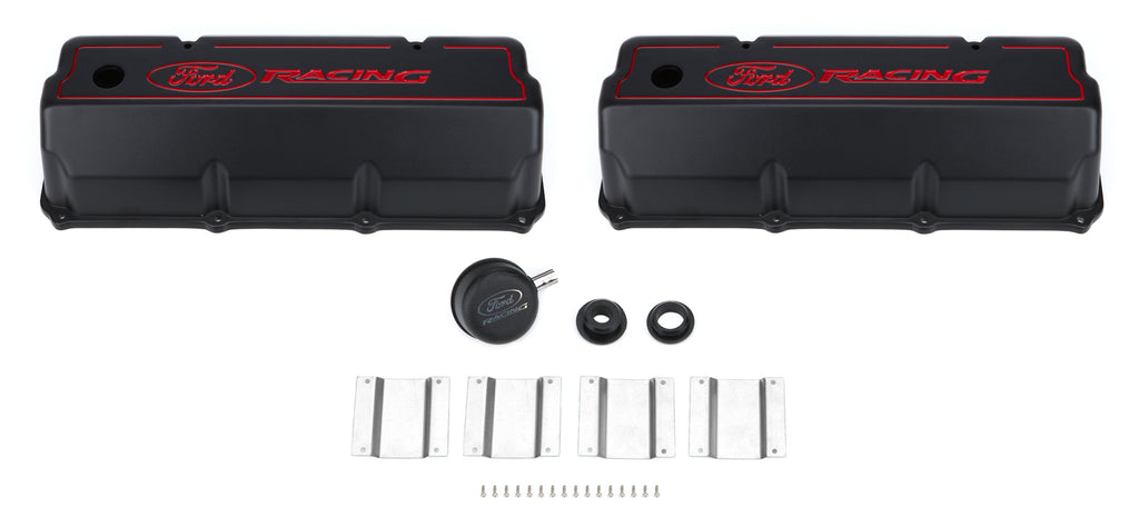 351C Aluminum Valve Cover Set - Black Finish