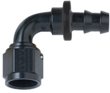 Load image into Gallery viewer, Hose Fitting #6 90 Deg Push Lock Black