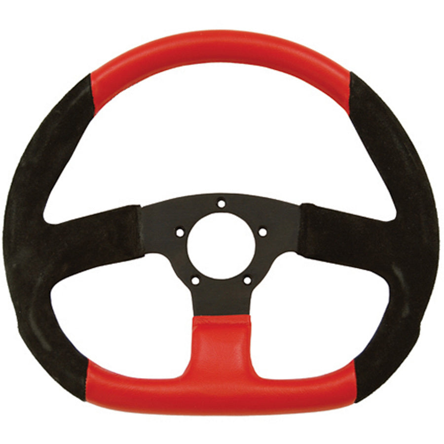 D-Shaped Perf Steering Wheel Red