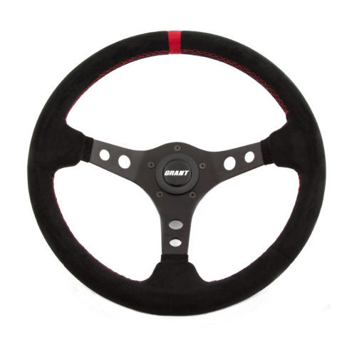 Suede Racing Steering Wheel w/Center Marker