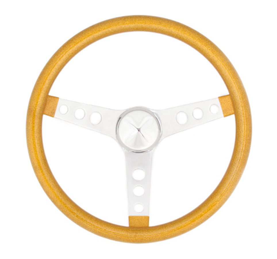 Steering Wheel Mtl Flake Gold/Spoke Chrm 13.5