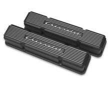 Load image into Gallery viewer, SBC Valve Covers Finned Vintage Series Black