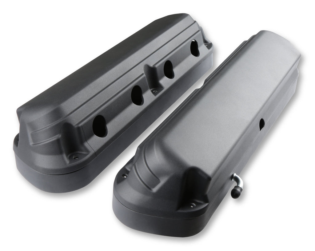 2-Piece Alm Valve Cover Set GM LS Black Finish