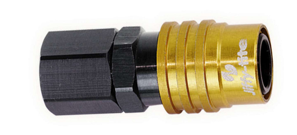 Q/R Female 1/2 NPT #8 Socket Valved Gold/Black