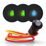 12V LED Dash Indicator Lights 2 Green 1 Blue