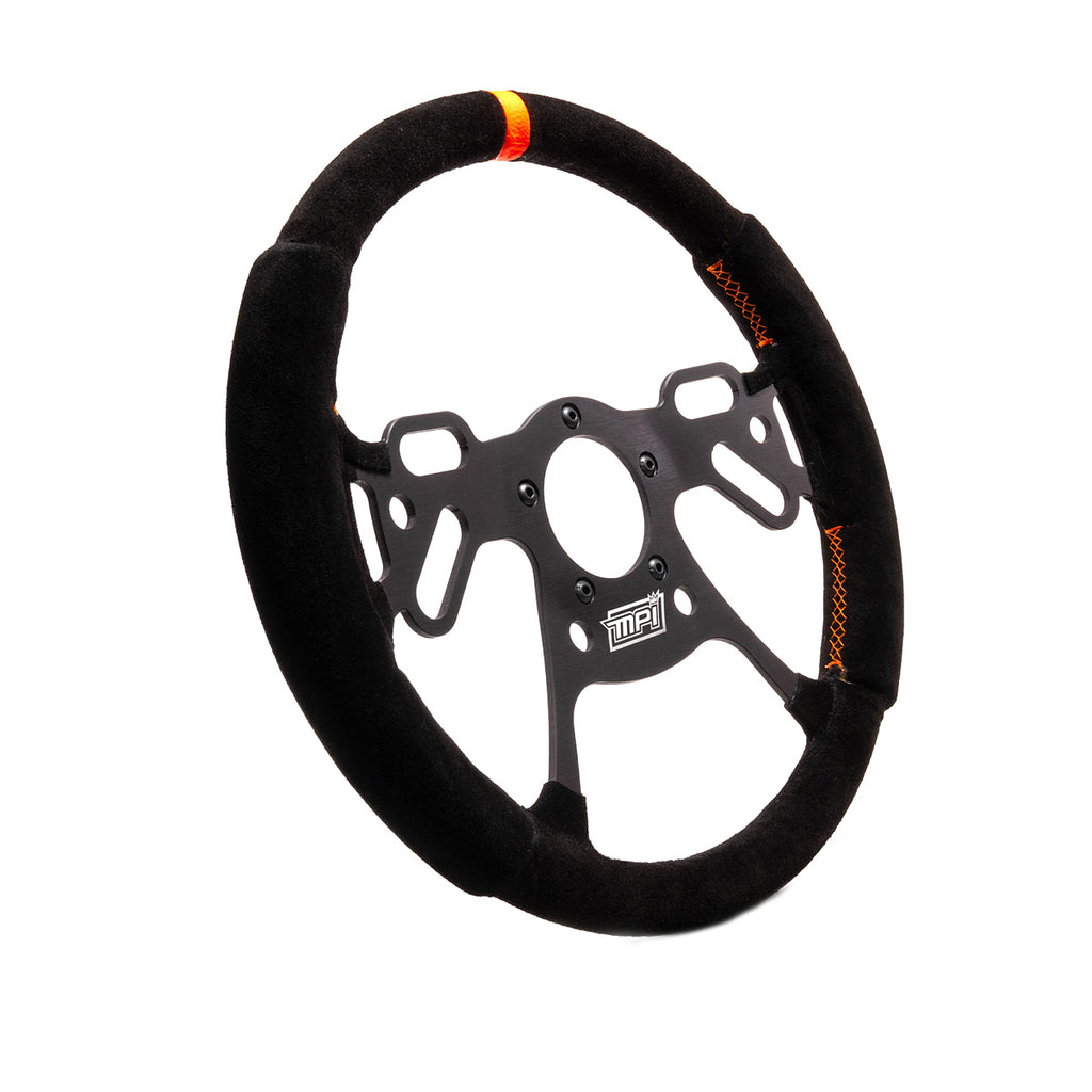 Drag Steering Wheel 12in Suede Pad Switch Holes