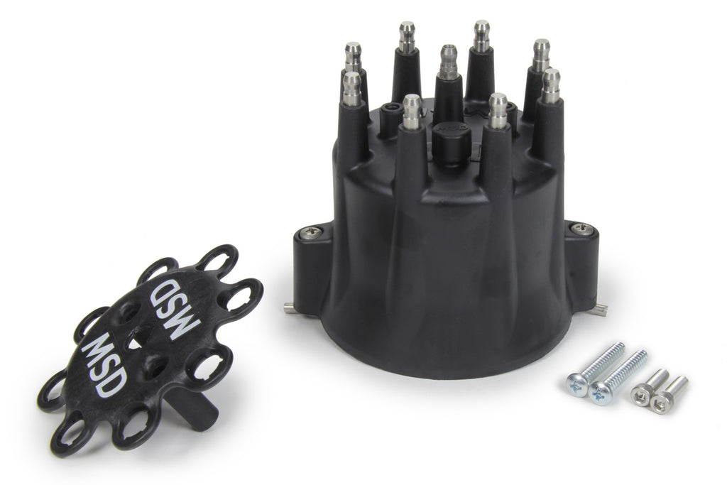 Distributor Cap & Ret- Chevy V8 HEI- Black