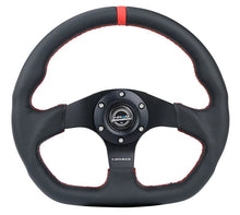 Load image into Gallery viewer, Steering Wheel 320mm Flt Bottom Blk Leather w/Red