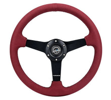 Load image into Gallery viewer, Steering Wheel 350mm 1.5 in Dish Burgundy Alcanta