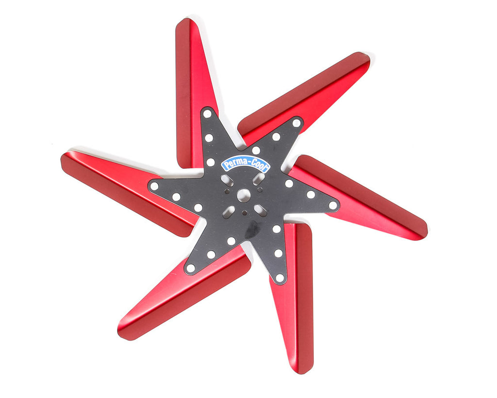 Flex Fan Aluminum 18in Black Center/Red Blades