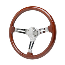 Load image into Gallery viewer, 15in Chrome Steering Whe el W/Wood Wrap