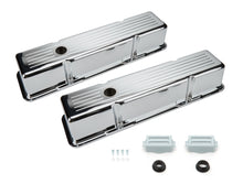 Load image into Gallery viewer, SBC Aluminum Valve Cover Chrome Ball Milled Pair