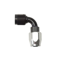 Load image into Gallery viewer, #6 90 Deg Hose End Black/Silver