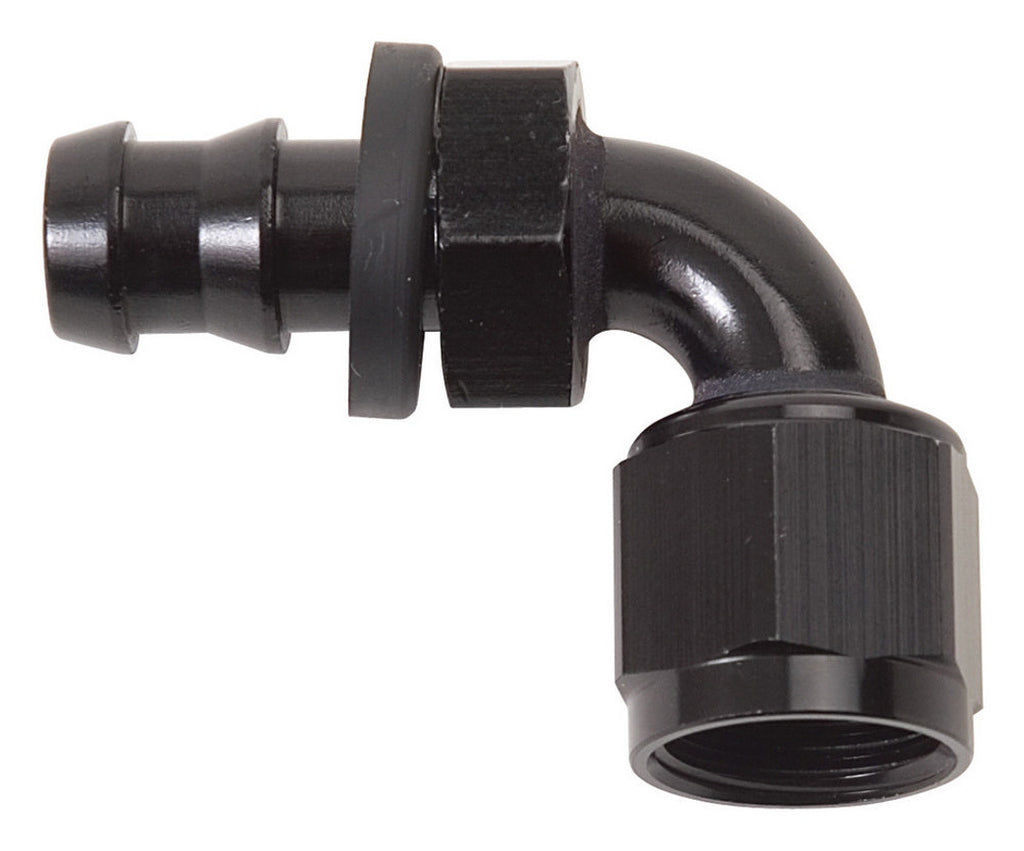 Twist-Lok Hose End #4 90 Deg Black