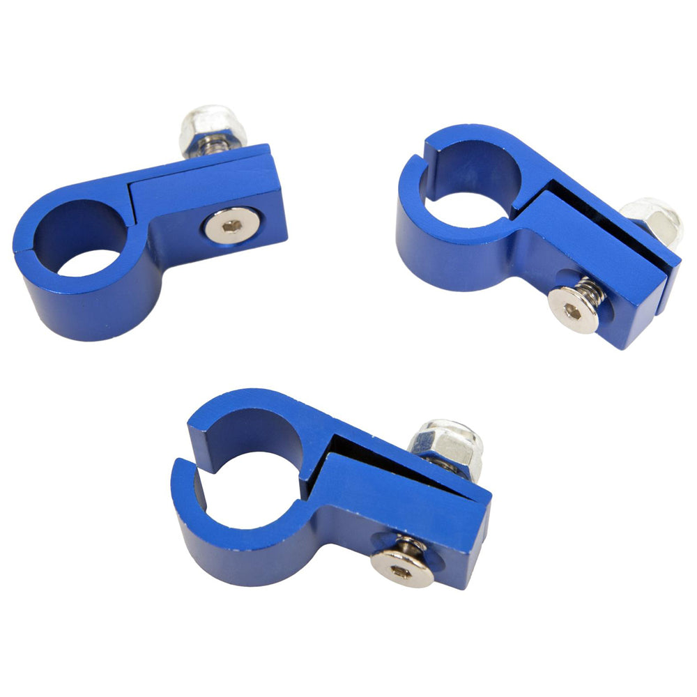 Line Clamps 3pk #8 Tubing - Blue Anodize