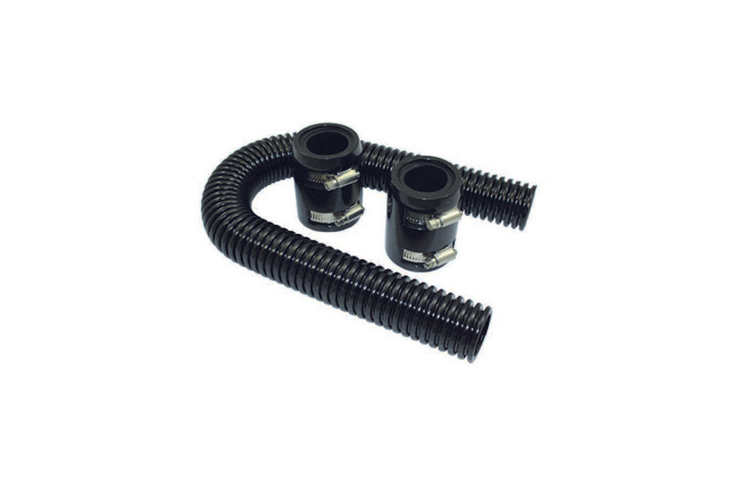 Radiator Hose Kit  24in w/Aluminum Caps Black