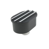 Breather Cap  Push-In Ov al Finned Black Alum