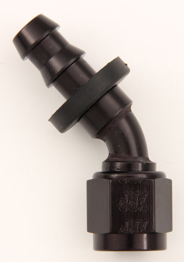 #8 45 Deg Push-On Hose End Black