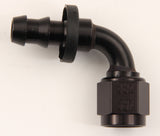 #8 90 Deg Push-On Hose End Black