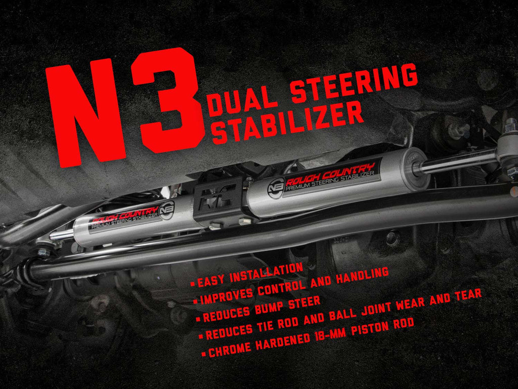 N3 Steering Stabilizer | Dual | 2-8 Inch Lift | Dodge 1500 4WD (1994-1999)