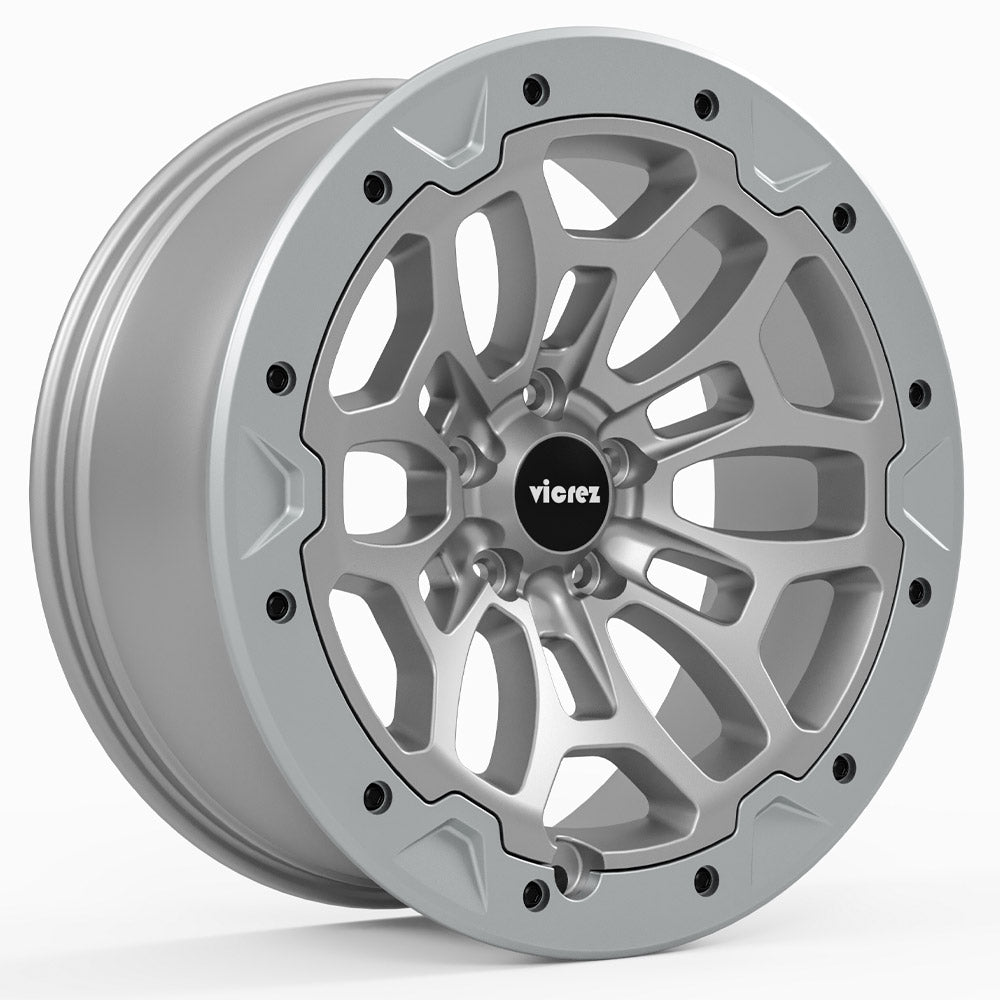 TRX Beadlock Style Matte Gray with Forged Beadlock Wheel (22" x 9", +18 Offset, 5x139.7 Bolt Pattern, 77.8 mm Hub) vzn118494