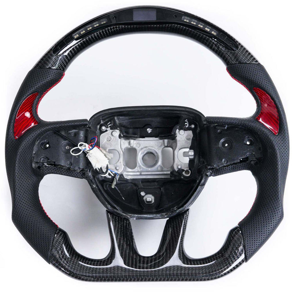 Vicrez Carbon Fiber Steering Wheel +LED Dash Display vz101781-DL | Dodge Challenger 2015-2023