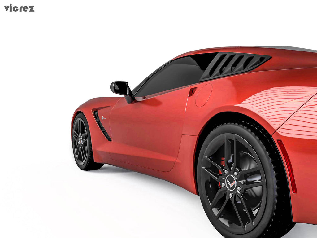 Vicrez LV Style Quarter Window Louvers vz100956 | Chevrolet Corvette C7 2014-2019